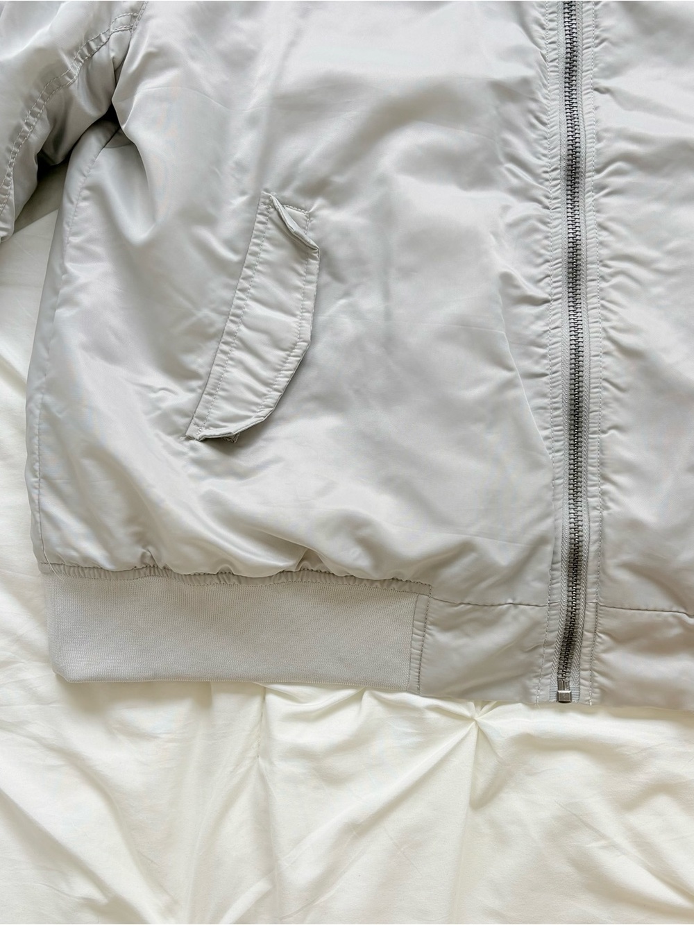 Motel Rocks Light Gray Bomber Jacket - Picture 3 of 5